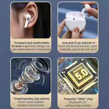 Pro 6 TWS Bluetooth Earbuds - Stereo Sound & Charging Case